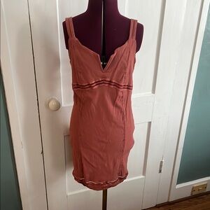 Pink V-Neck Chemise with Seam Detail